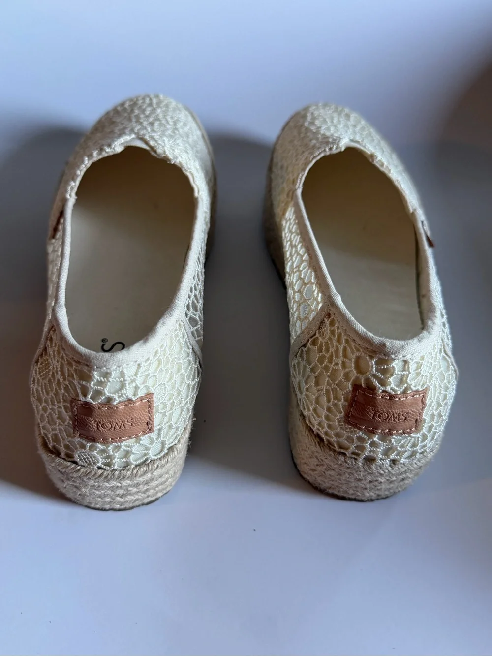 TOMS Women's Valencia Canvas Platform Espadrilles, Natural Moroccan Crochet 8